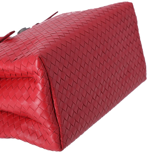 BOTTEGA VENETA Small Rome Bag Handbag Red Leather